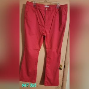 Zenana Pink Flare Jeans 3X
